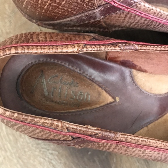 Clarks Artisan leather wedge heels, perfect for fall!  7.5M - Picture 4 of 7